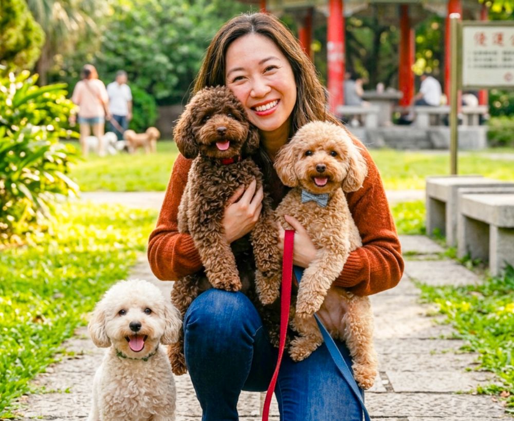 三隻貴賓犬合照