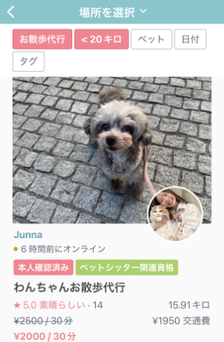 犬　散歩代行　ペットシッター