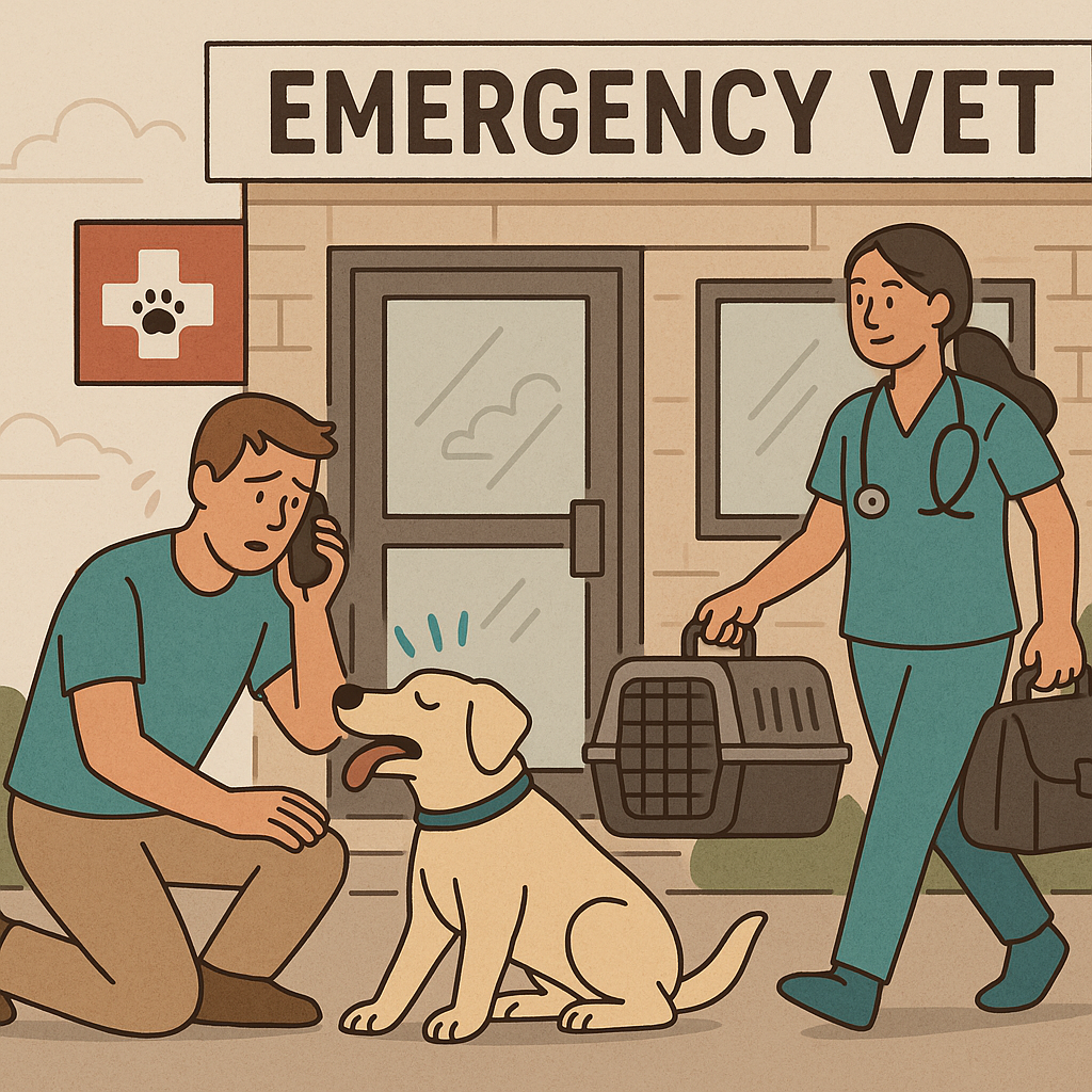 Pet owner using translation app at animal hospital in Taipei