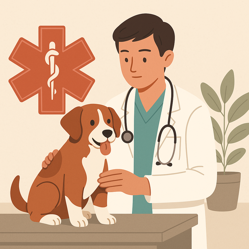 Expat arriving at 24/7 pet clinic in Taiwan with dog