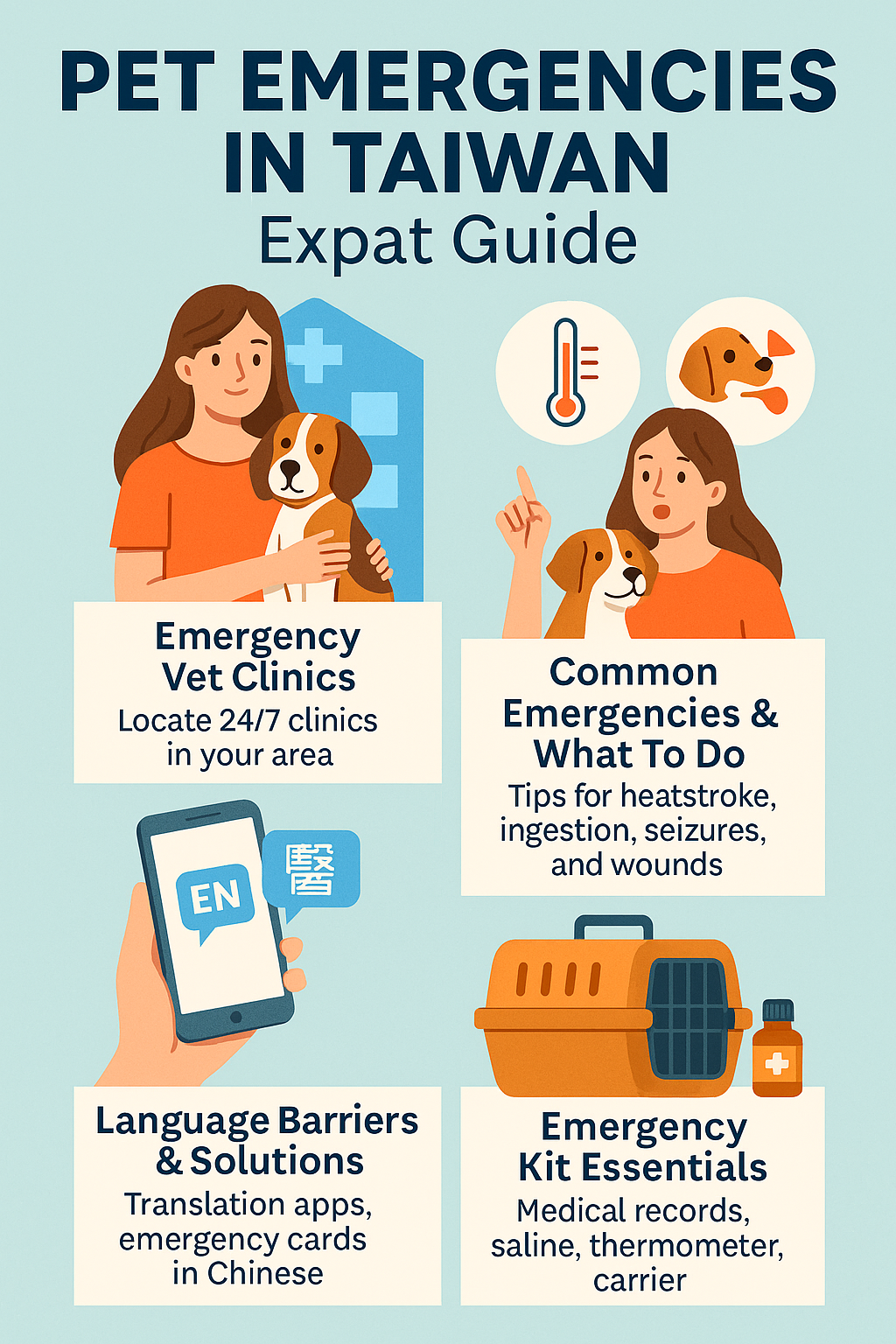 Emergency pet medical kit for expat in Taiwan