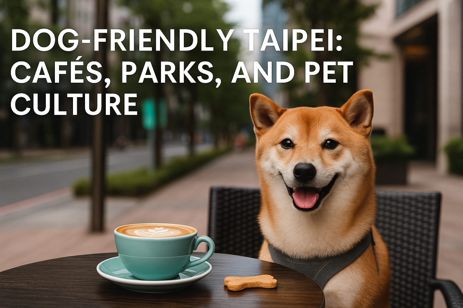 Dog at an outdoor café in Taipei