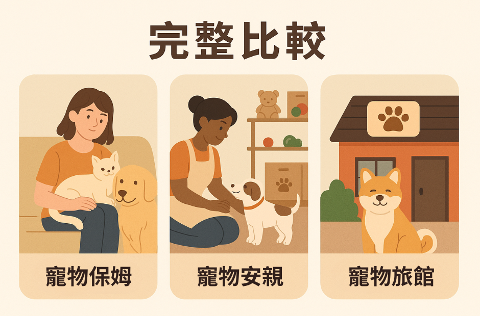 寵物保姆 vs 安親班 vs 寵物旅館怎麼選？