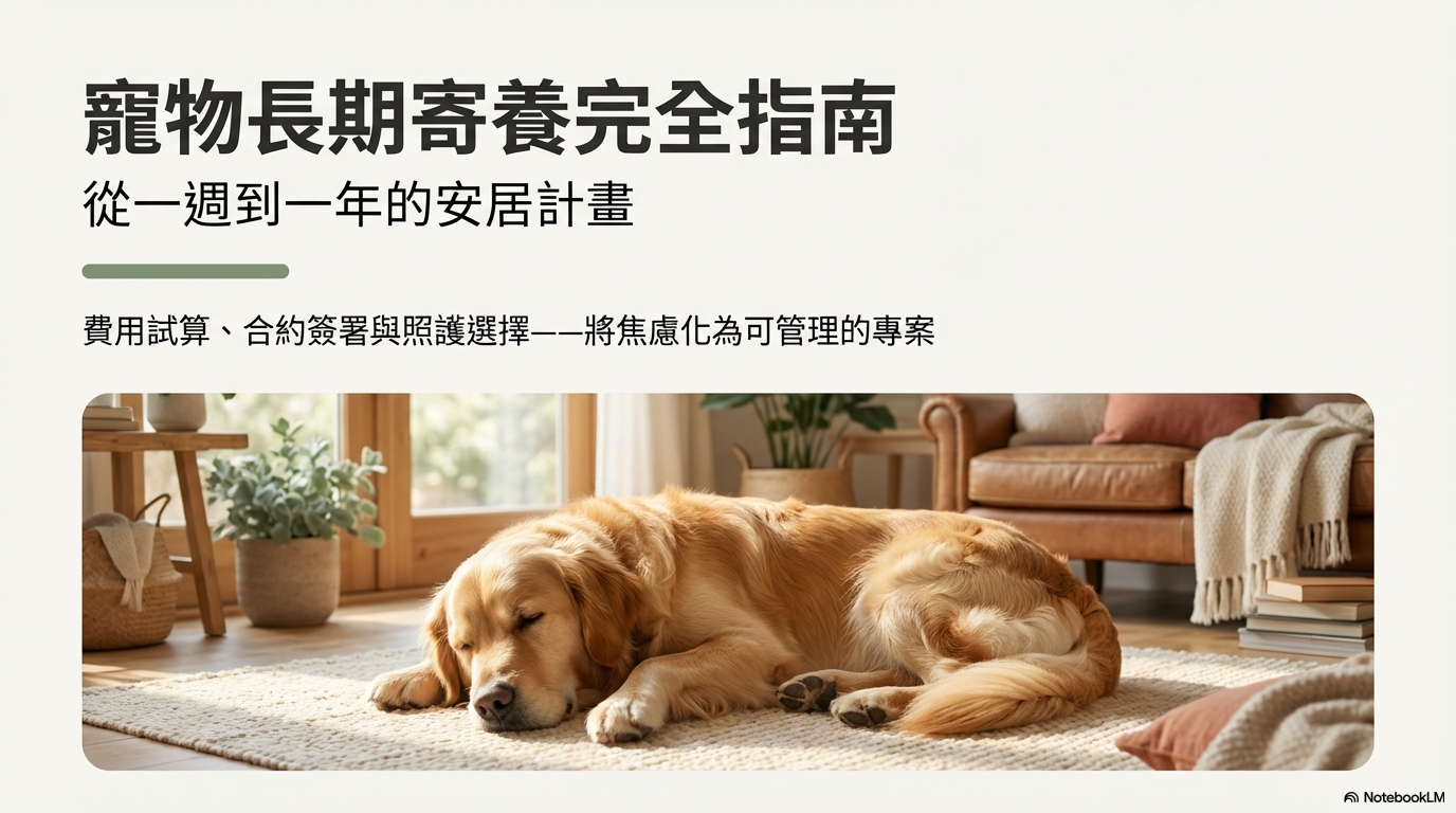 寵物寄宿一週到一年的安居計畫 