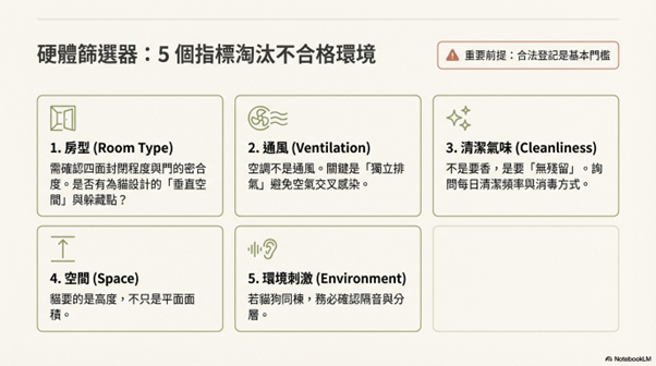 貓住宿挑選的5個指標 
